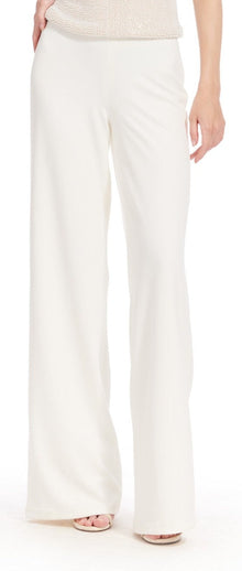 STRETCH CREPE WIDE LEG PANT IVORY