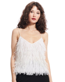 Cami Feather Spaghetti Strap