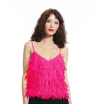 Cami Feather Spaghetti Strap