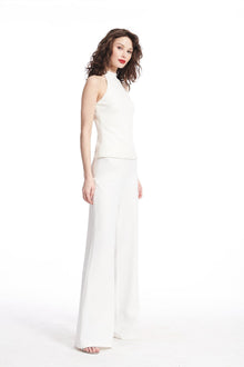 STRETCH CREPE WIDE LEG PANT IVORY